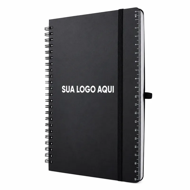 Caderno de anotações personalizado — aberto